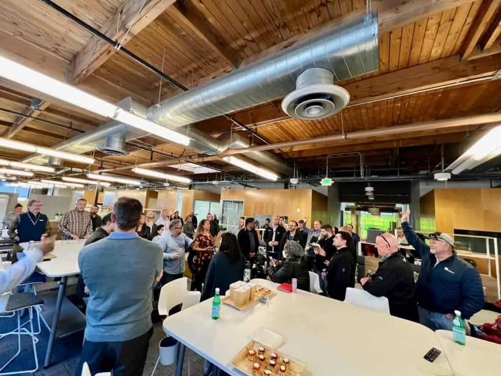 crowd at outreach event