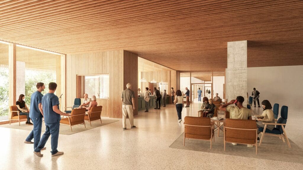 Internal rendering of the hospital reception with
