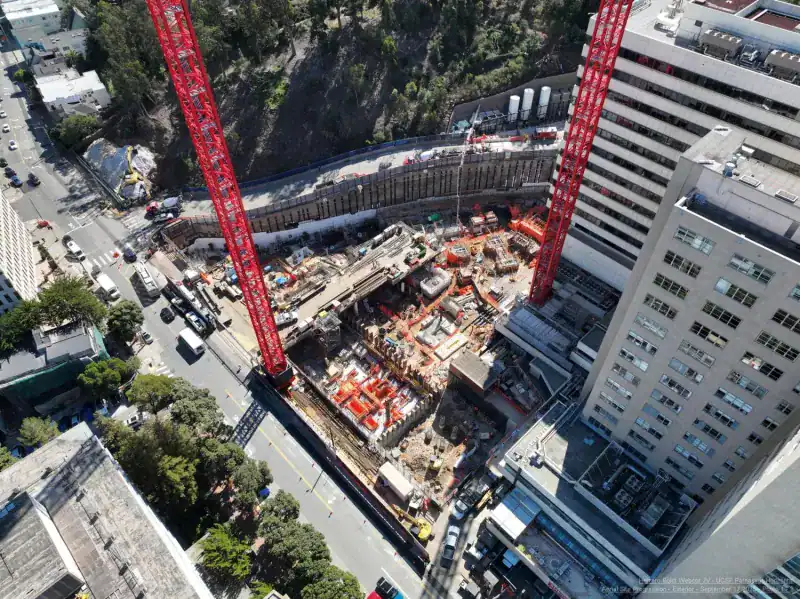 UCSF Health Helen Diller Hospital construction site as of October 2025.